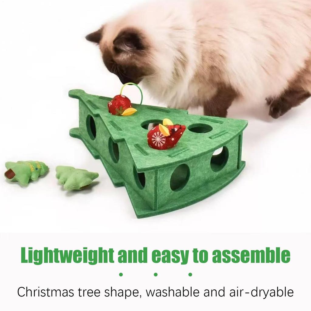 Cat Nail File Toy With Bell Balls Fun Scratching Interactive Felt Pet Supplies Cat Scratch Puzzle Box For Play Training Hunting