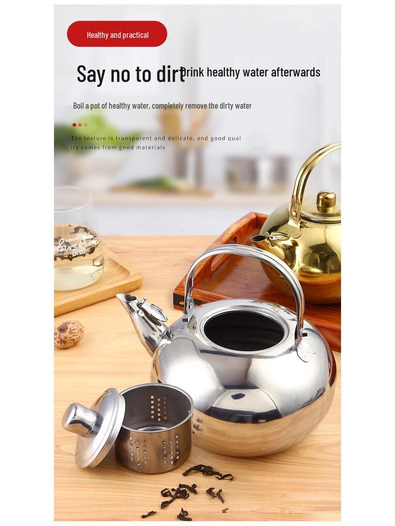 Large Capacity Stainless Steel Teapot - Ideal for Hotels, Restaurants, or Outdoor Use