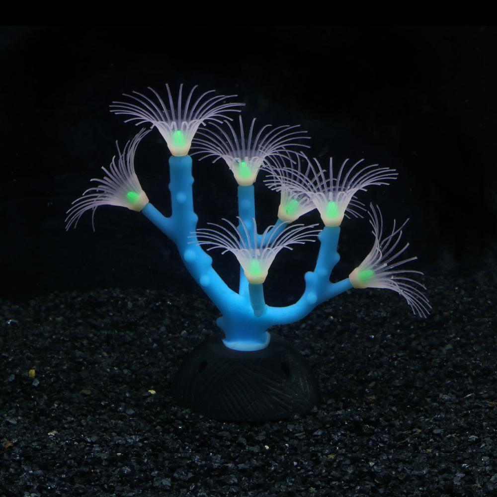 Fluoreszierende Aquarium-Fischbecken-Landschaftsdekoration Silikon-Simulations-Software Korallenbaum Seeanemone Aquarium-Szenerie