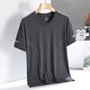 Ice silk short-sleeved men's summer elastic T-thin mesh men's quick-drying T-shirt short-sleeved sports fitness half-sleeved top half-sleeved
