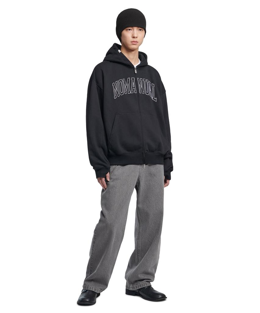 Nomaenyueol Straight Wide Denim Pants - Gray