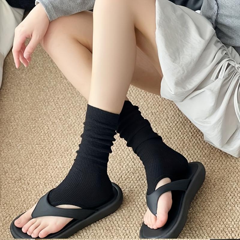 1 Paar dünne Zehentrenner-Socken für Frühling und Sommer, Stepp-Ballett-Stil, schlanke lange Bein-Socken One Size white