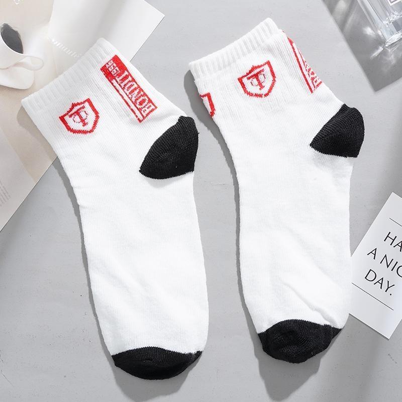 

1/3/5 пар чоловічих спортивних шкарпеток Чоловічі повсякденні шкарпетки середньої довжини, що відводять піт, зручні шкарпетки середньої довжини для спорту 3Pairs білий