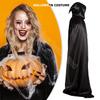 Unisex Black Hooded Cloak Witch Cosplay Accessories Costumes Masquerade Family Celebration Decor Halloween Party Cosplay Costume