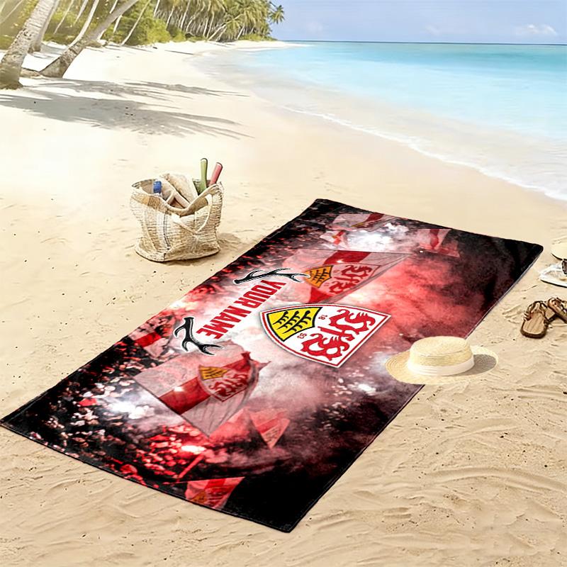 VfB Stuttgart Print Beach Towel, Large Soft Quick Dry Towel for Beach Camping Swimming
