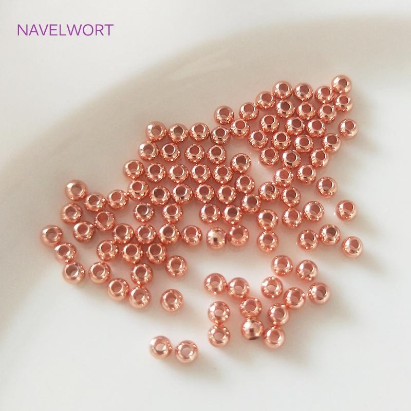

Jewellery Making Supplies 2mm-6mm 14k/18k Real Gold Plated Round Spacer Beads Accessories DIY Beaded Jewelry Making Fittings 4mm-50 pieces