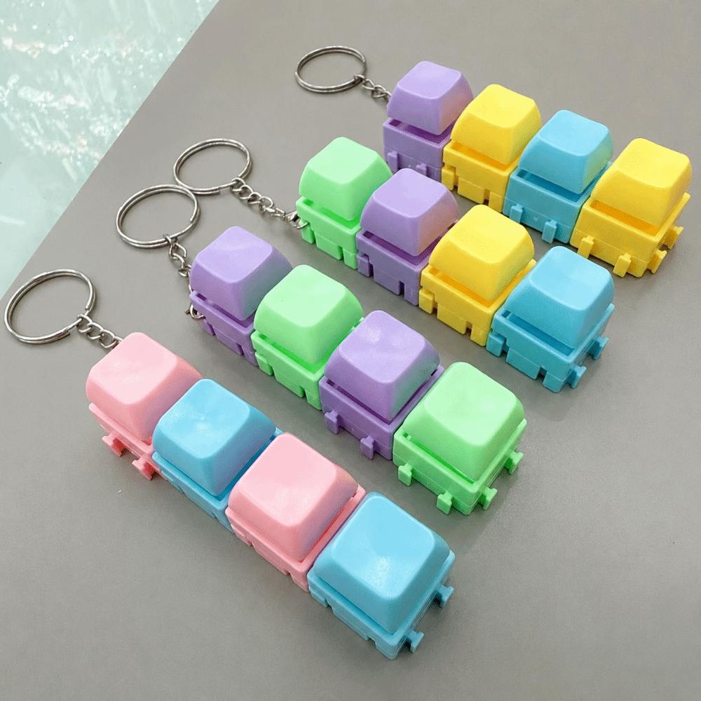 Keycap Button Mini Key Press Toy Portable Stress Relief Toy Keyboard Fidget Keychain Decompression
