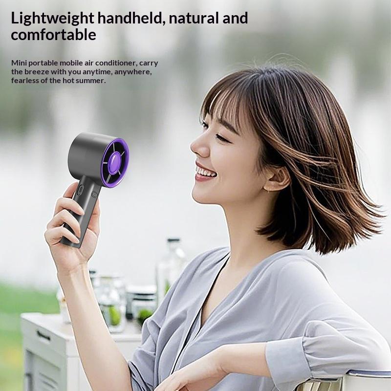 Portable Usb Rechargeable Handheld Fan With Phone Holder Low Noise Strong Airflow Suitable For Office Outdoor And Commuting Use