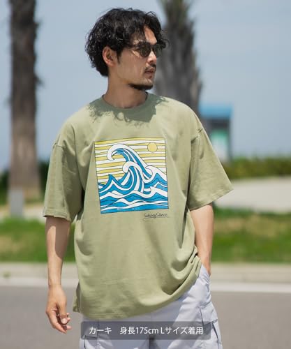 IMPROMES Casual SIDEWAYSTANCE Men's Wave Short Sleeve T-Shirt, White