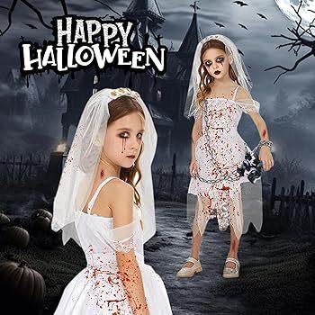 Halloween Witch Ghost Vampire Bride Cosplay Dress, Masquerade Witch Role Play Outfit