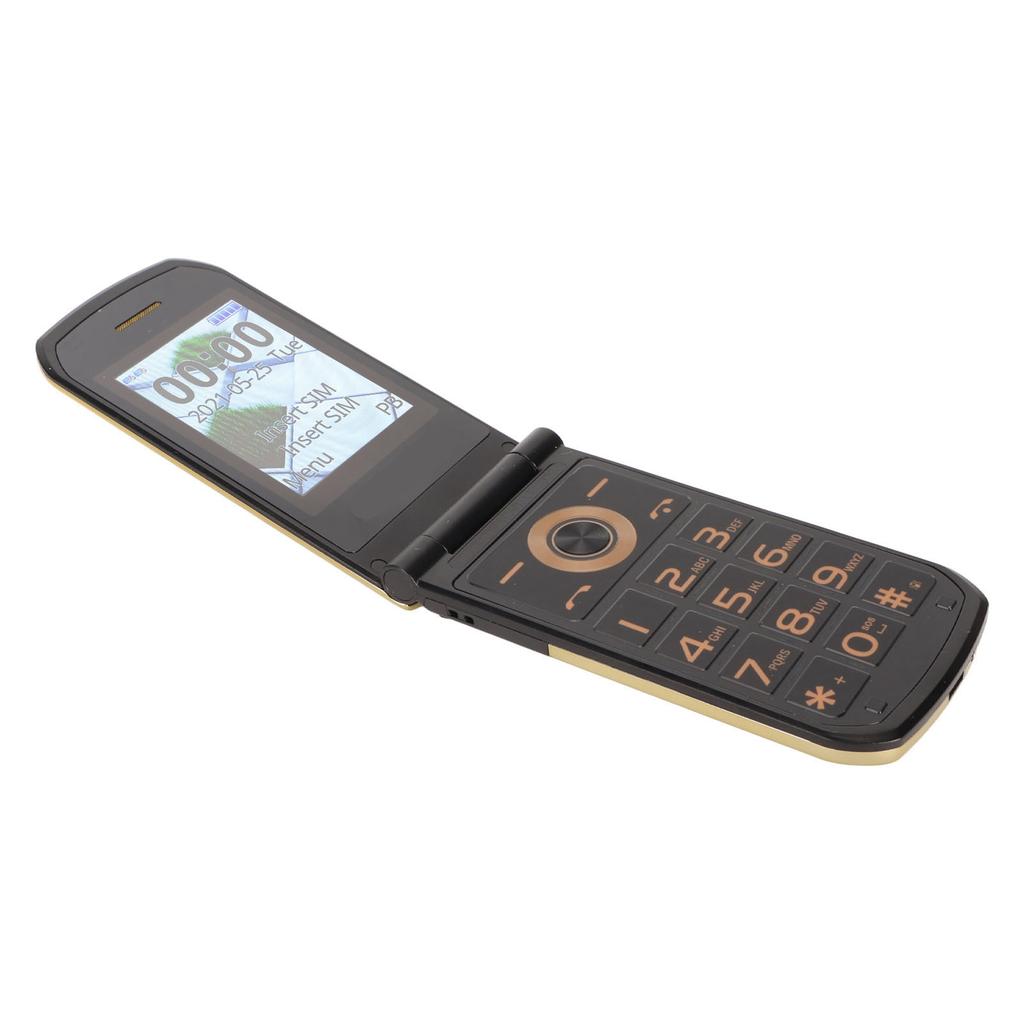 4G Senior Flip Phone with Big Button Clear Sound Flip Cell Phone for Elderly Dual Screen Display 4800mAh Battery SOS