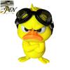 Trendy Duck Accessory for Desk Funny Angry Figurine, Cute Yellow Decoration, Little Standing Animal Figurine Room Decor Ornament with Goggles