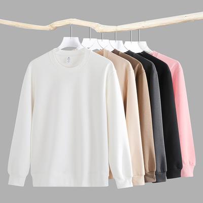 Rundhals-Hoodie für Herren und Damen, Herbst und Winter, einfarbig, locker, Übergröße, T-Shirt, Langarm-Oberteil