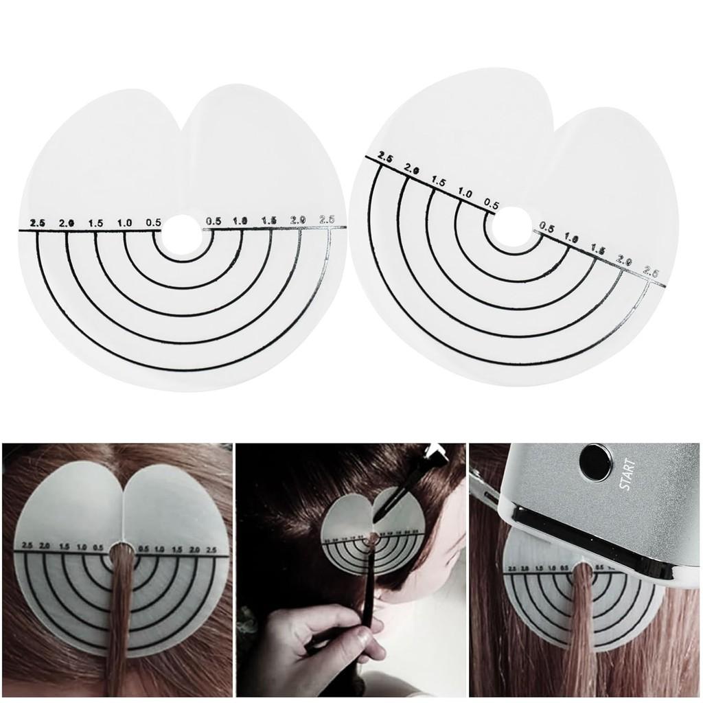 10pcs Heat Shield Guards with Graduations Round Single-hole Shield Fusion Glue Protector Templates for Hair Extensions