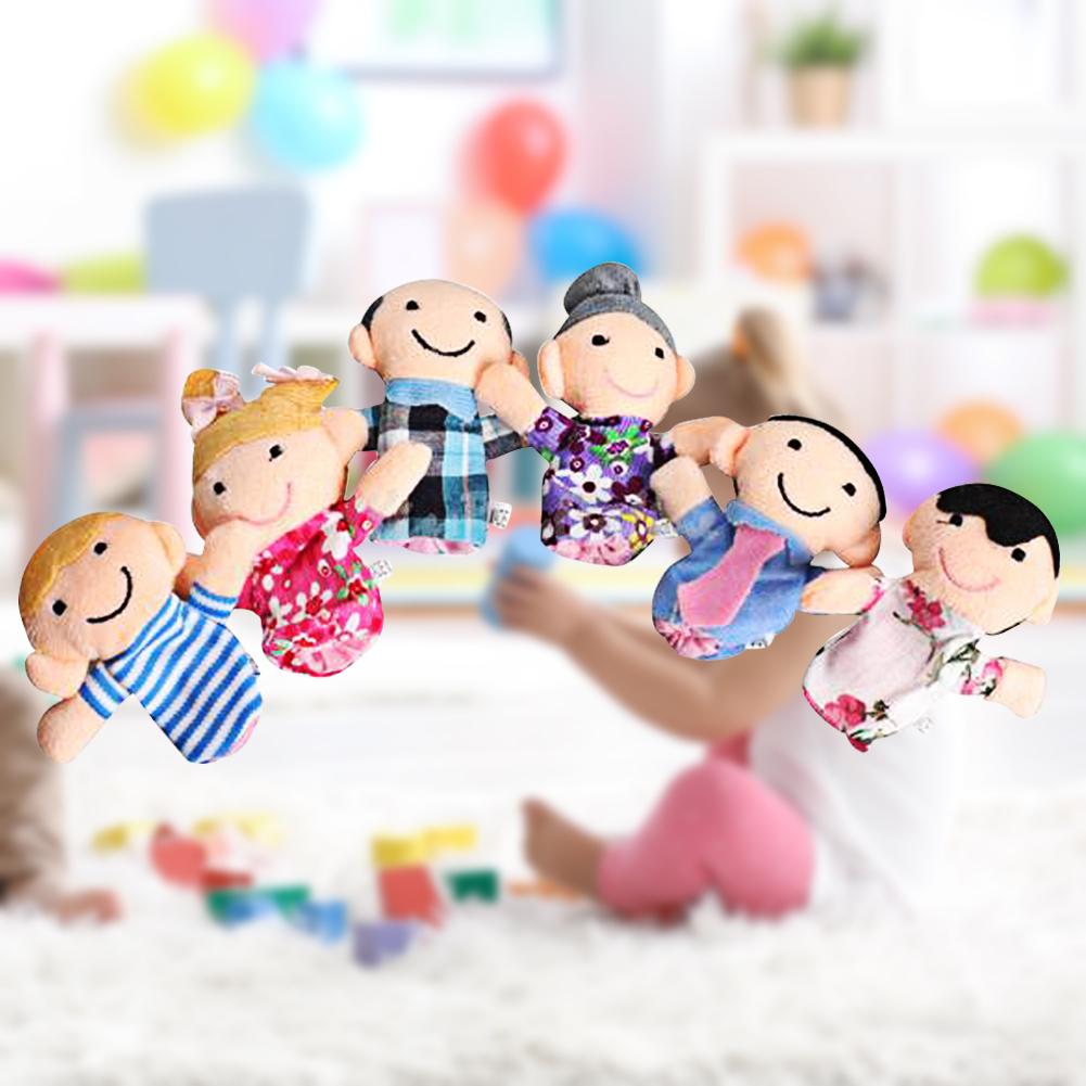 6pcs Finger Dolls Toys Cartoon Plush Cloth Family Finger Dolls Party Props Parent-Child Interaction for Boys Girls Holiday Gifts
