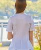 KOLEAT Vintage Slim Fit Classic Short Sleeve Midi Shirt [White] 600