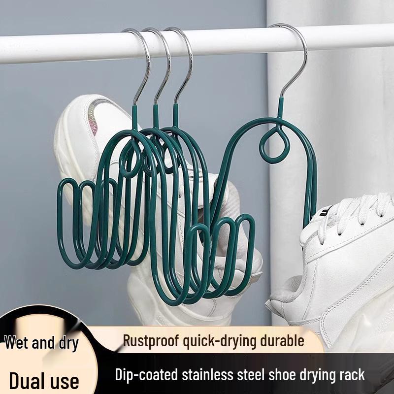 Two-Piece Balcony Shoe Drying Rack & Hanger