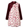 Little Naive Girls' Winter Padded Chinese-Style Floral Qipao Dress