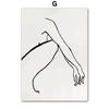 Black Lines Drawing Girl Body Rainbow Abstract Posters Prints Wall Art Canvas Painting Hotel Bar Pictures For Living Room Decor