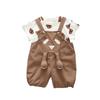 Kids' Summer Cartoon Casual Two-Piece Suspender Short Sleeves Suit