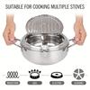 201 Stainless Steel Deep Fryer with Temperature Control and Oil Droplet Filter Rack, Gas Induction Cooker
