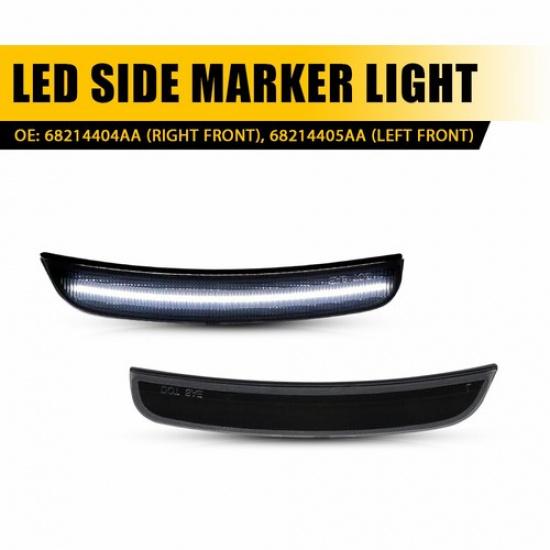2/4 Smoked LED Fender Side Marker Lights White Lamps Fit Dodge Charger 2015-