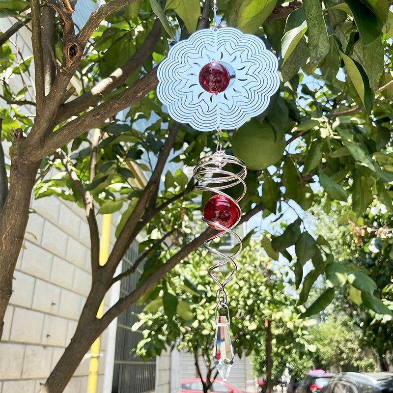 DIY 3D Metal Wind Spinner Dynamic Wind Chime Hanging Garden Decor
