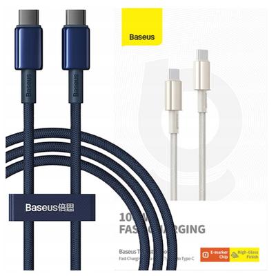 USB-C till USB-C-kabel Baseus Tungsten Gold, 100W, 1M (Blå)