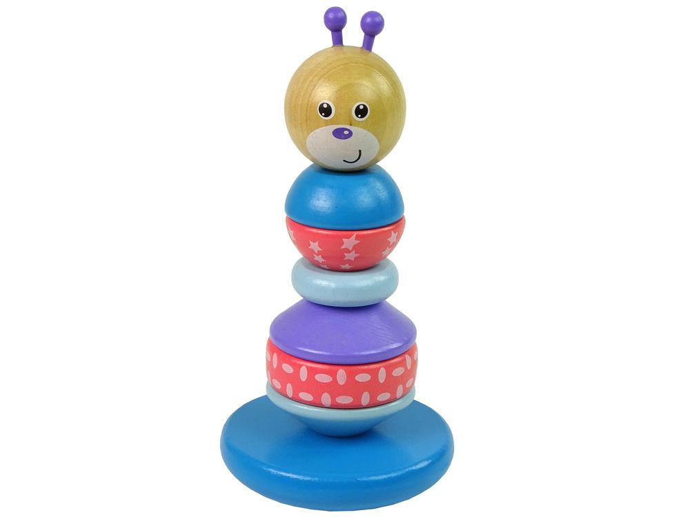 Wooden Teddy Bear Educational Pyramid Balancing Tower