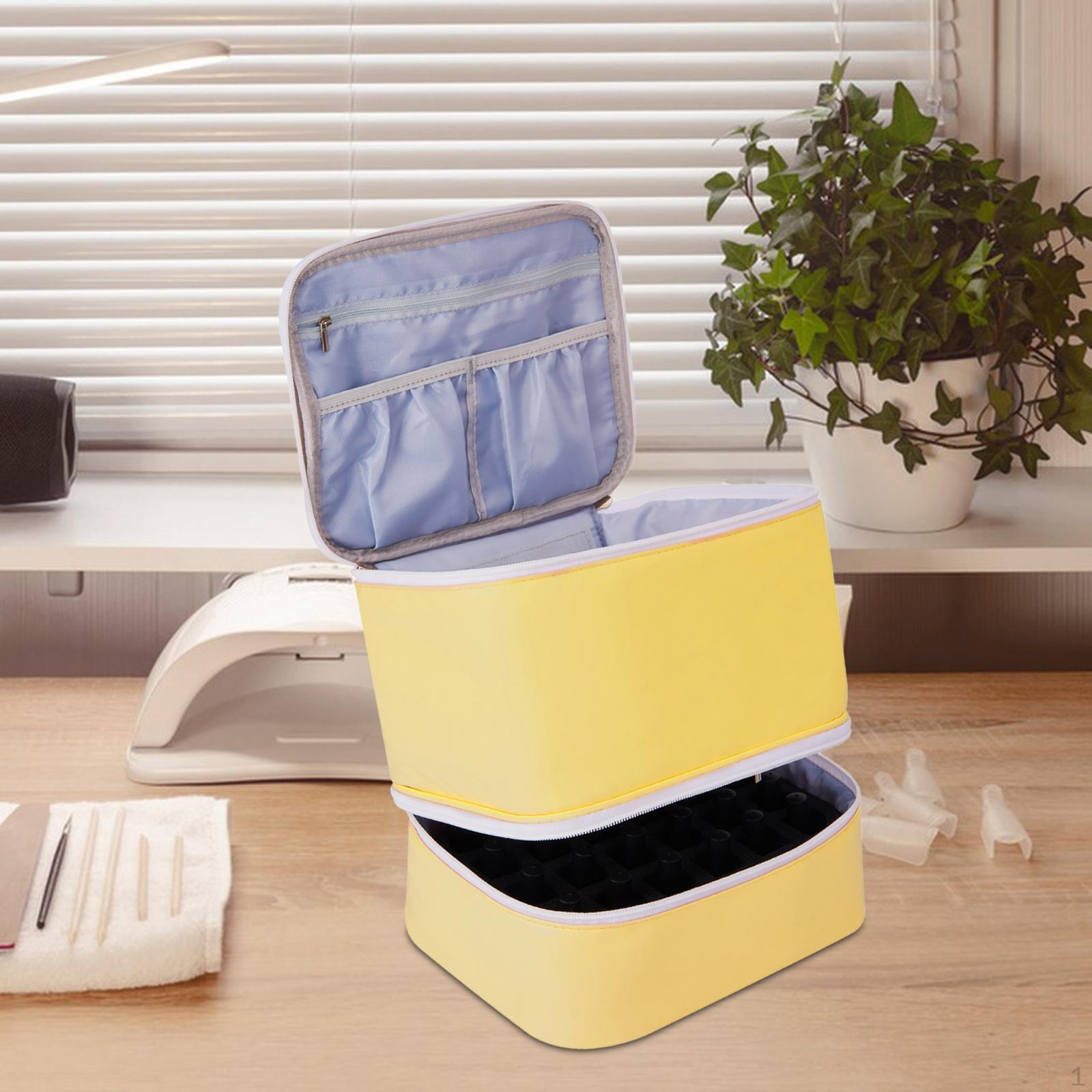 

Сумка для хранения лака для ногтей, чехол-сушилка, двойные молнии, усиленные швы, портативные наборы жёлтый