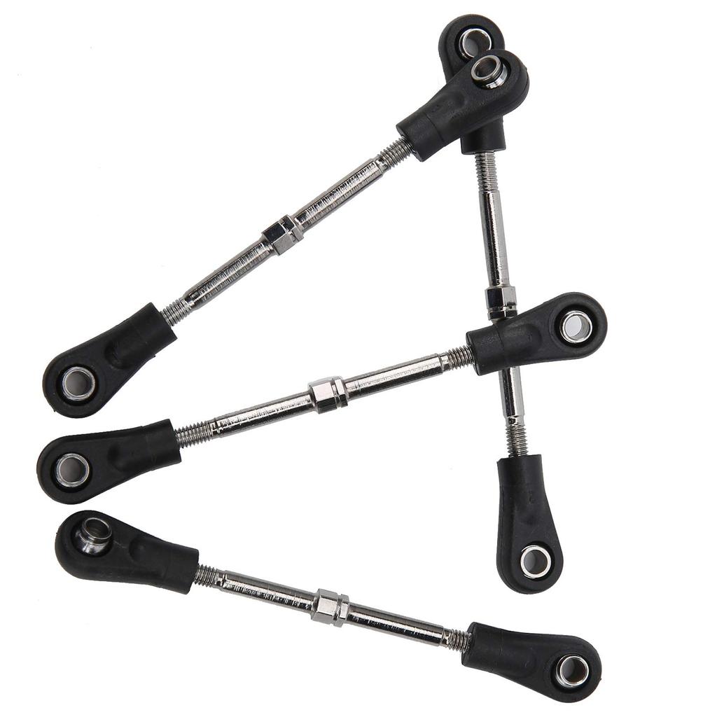Ongwan RC Steering Rod, 4-Piece RC Steering Tie Rod Adjustable Rear Upper Linkage Rod for 110 RC Off-Road Cars