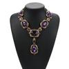 Exaggerated Jewelry Alloy Glass Crystal Collarbone Chain Temperament Popular Gemstone Water Drop Necklace