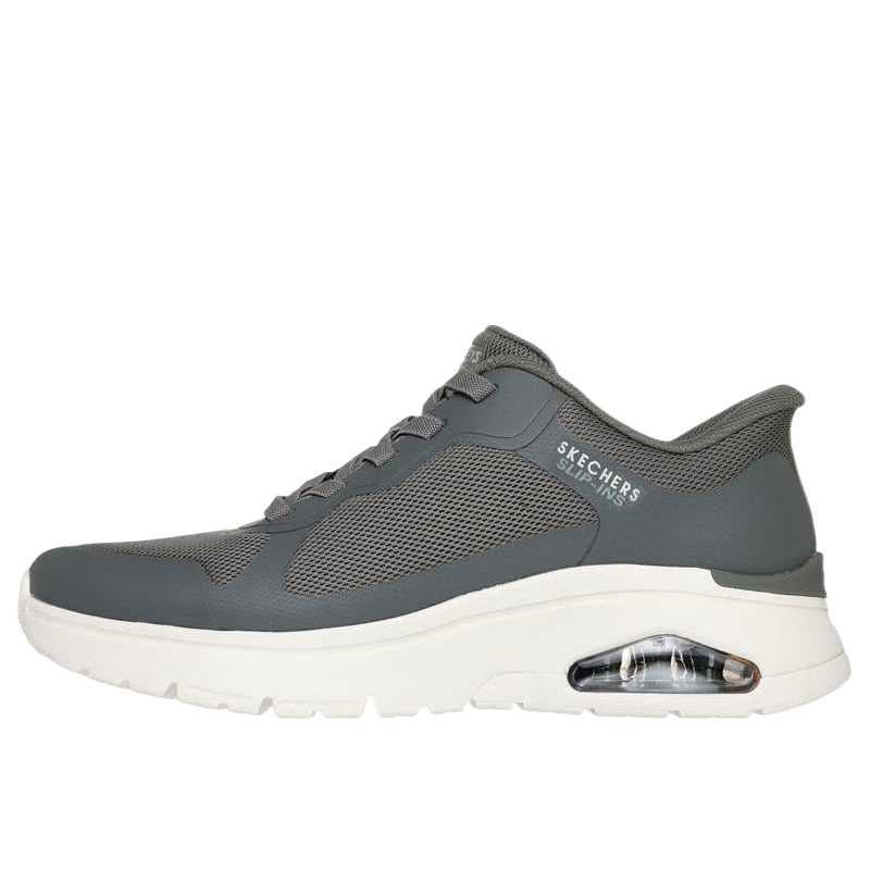 Skechers Uno Mesh Flex-EZ Air Slip-Ins Удобные Модные Трендовые Прочные Дышащие Низкие Повседневные Кроссовки Мужские Оливково-Зеленые 183312-OLV 39.5