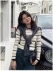 2025 Autumn/Winter Retro Striped Color Block Slimming Korean Knitted Sweater