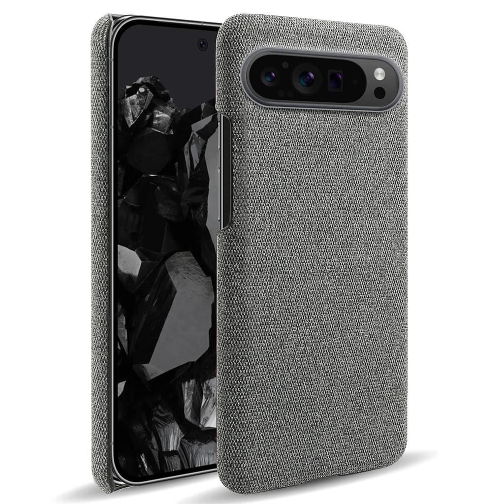 For Google Pixel 9 Pro XL Case Solid Color PC+Cloth Drop Protection Back Phone Cover