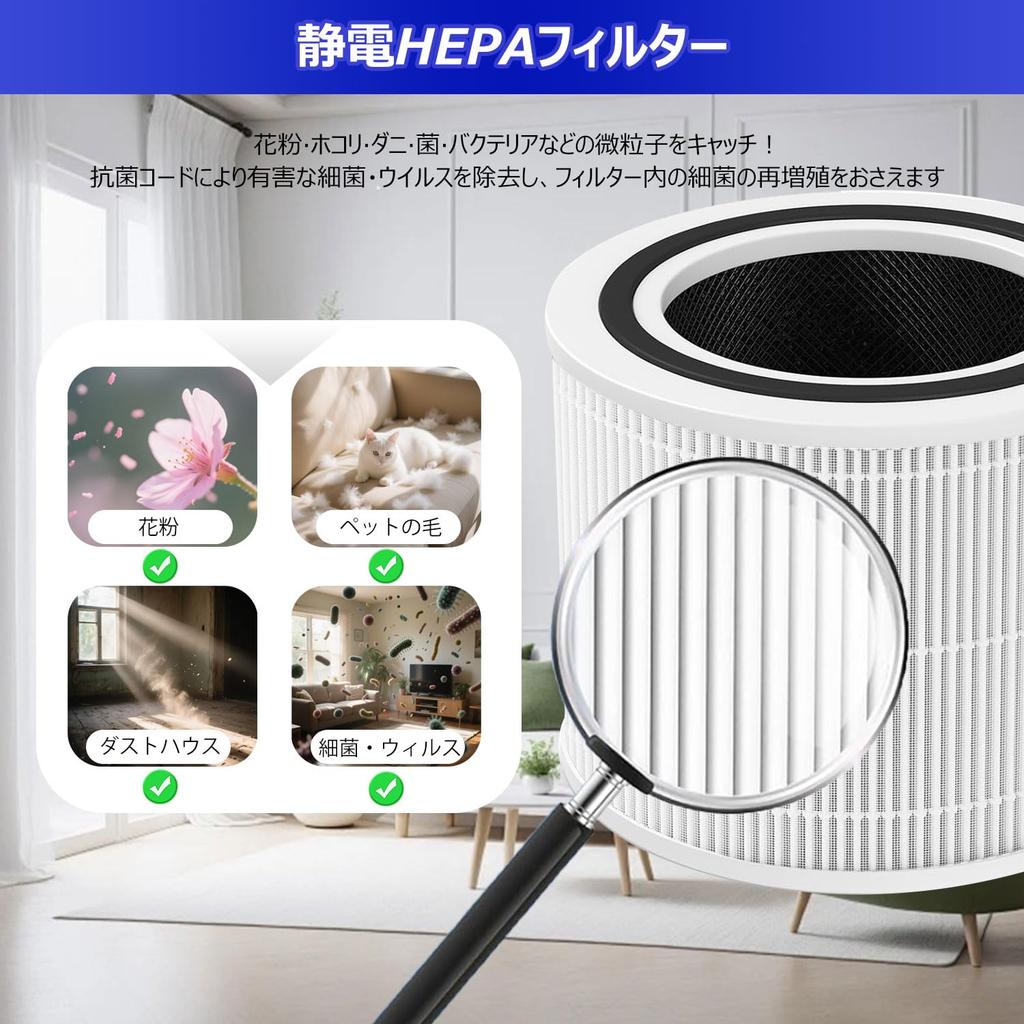 Filtro de Substituição KACEAM para Purificador de Ar Core 300 HEPA Eletrostático Coleta de Poeira Desodorização Esterilização