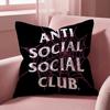 A-Anti Social Social Club Cushion Cover Multi-Scene Pillow Cover for Home & Car - Reversible, Soft & Durable for Daily Use