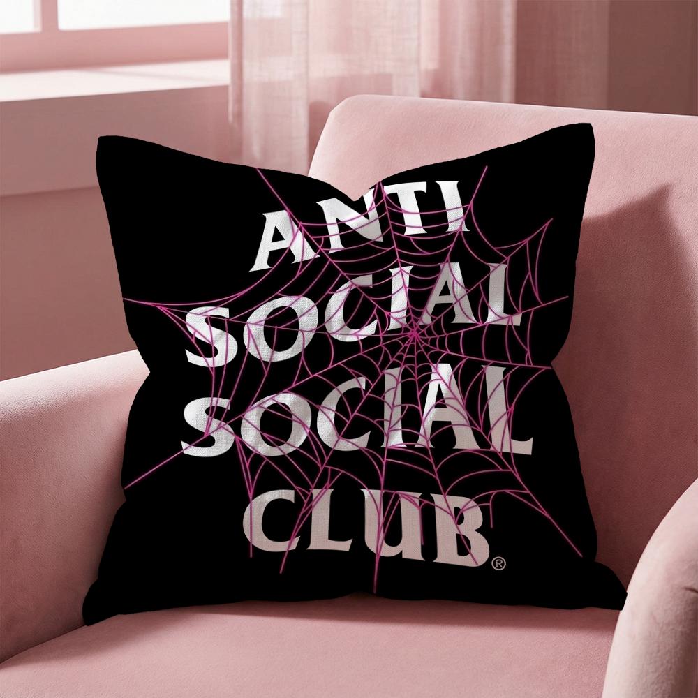 A-Anti Social Social Club Cushion Cover Multi-Scene Pillow Cover for Home & Car - Reversible, Soft & Durable for Daily Use