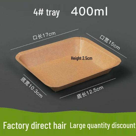 Disposable Kraft Paper Tray for Picnic and BBQ Snacks