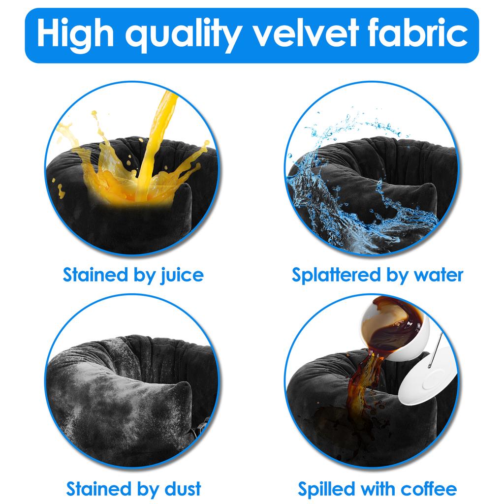 Fillable Travel Neck Pillow Portable Stuffable Neck Pillow Refillable Support Cushion For Car Train Airplane Carry Travel Pillow