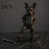 Durable PLA Dog Sculpture 3D Printed Skateboard Bulldog Statue, French Figurine Ornament, Unique Gift for Enthusiasts Hooded Sweatshirt Home