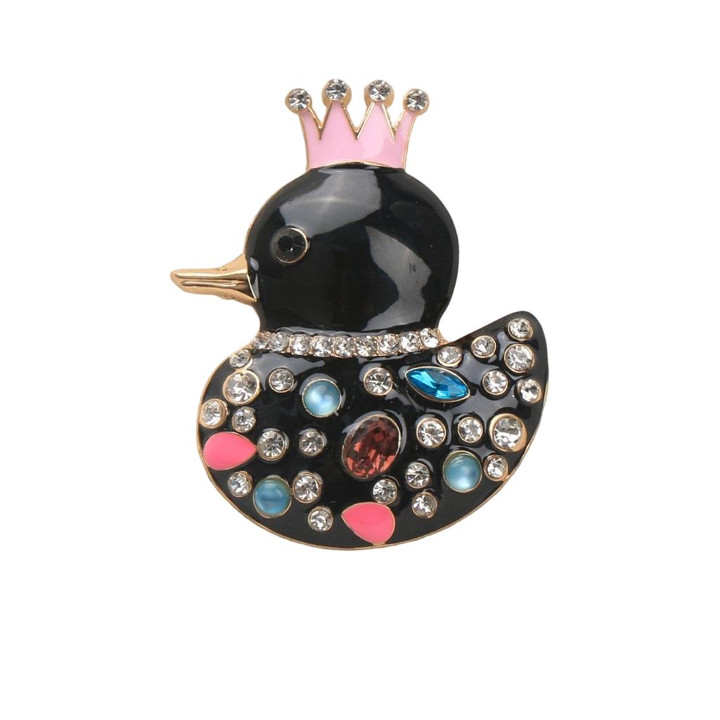 Lightweight Crystal Duck Brooch Crowns Accent Secure Pin for Garments Bags Hats Accessory Clothing Accessories