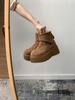 Fuzzy Winter Snow Boots: Cold-Proof, Thick-Soled for Men & Women, Birken Style, Plus Velvet, Flat.