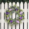Purpler Flower Wreath Artificial Summer Wreath for Front Door Farmhouse Wedding Garden Indoor and Outdoor Decorations