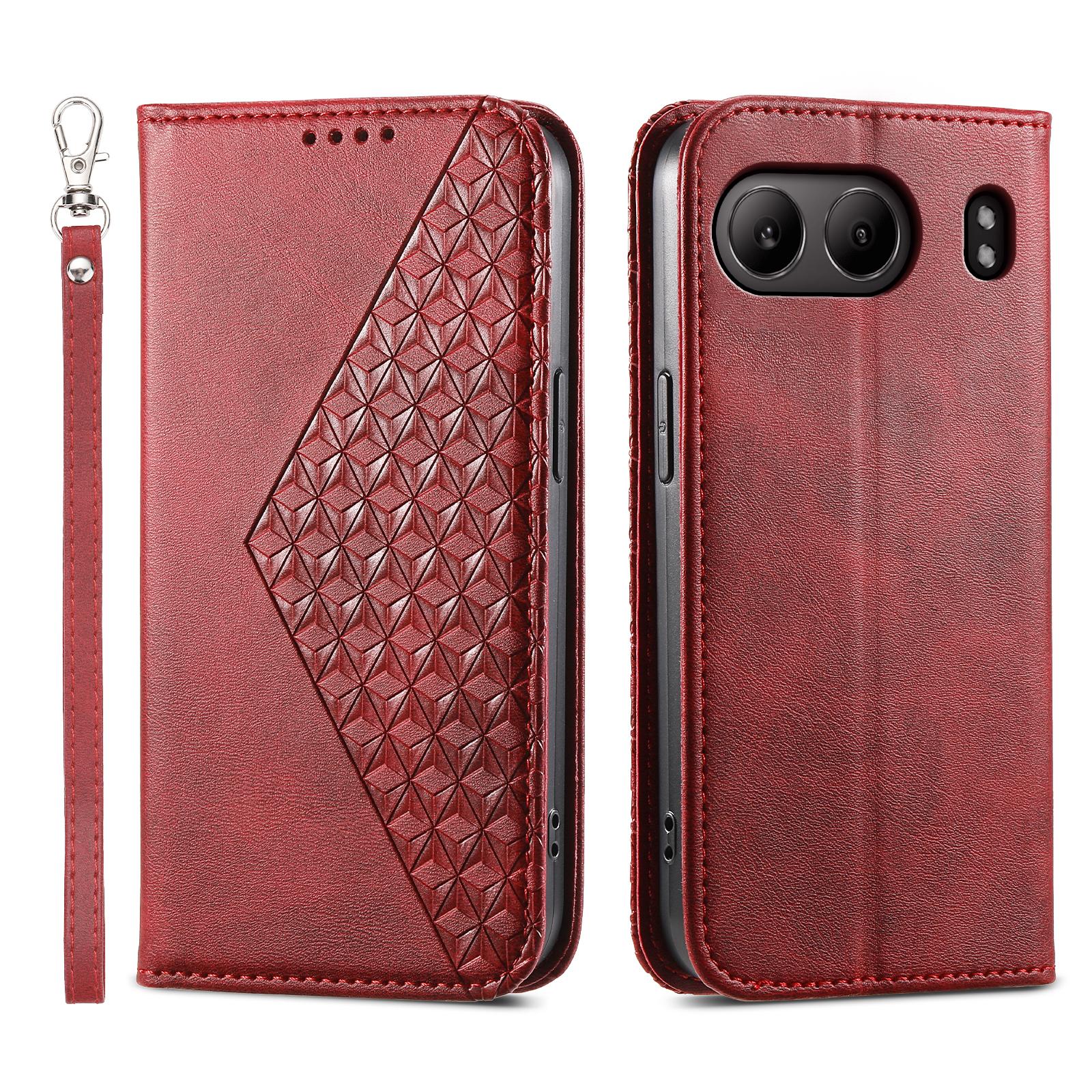 

For OnePlus Nord 4 Case Calf Texture PU Leather Phone Cover with Wallet Red
