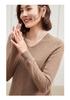 Leka Sha Women's Cashmere V-Neck Sweater, Autumn/Winter Long Sleeve, Slimming Fit, Elegant Wool Base Layer 2026