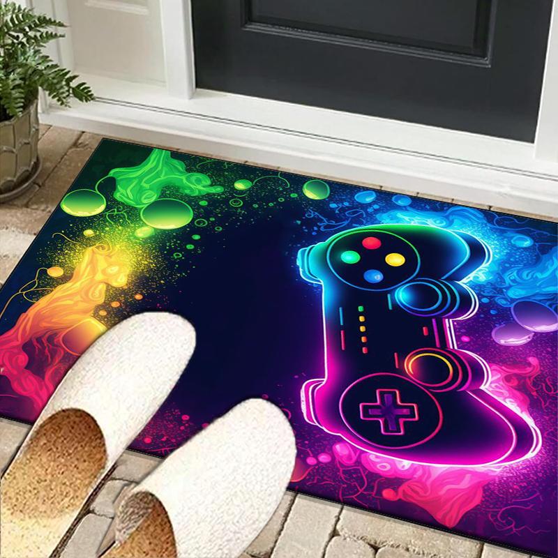 Neon Game Over Kunst Büro Teppich Stuhlunterlage, Spielteppich, Geeignet für Eingangsbereich, Schlafzimmer, Wohnzimmer, Schreibtisch, Weihnachtsgeschenk