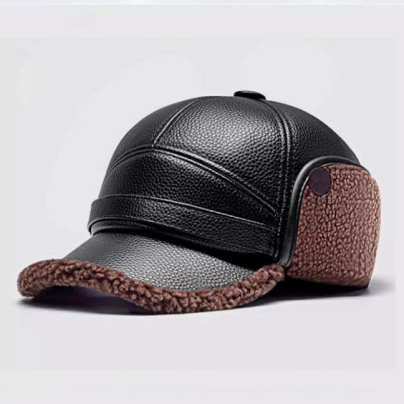 Čepice s klapkami na uši, zimní čepice, prodejce kaštanů s kožichem, traperská čepice