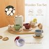 Kitchen Utensil Teapot Teacup Simulation Wooden Pretend Play Toy Afternoon Tea Toy  Baby Toddlers