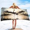 Red Crowned Crane Beach Towels Quick Dry Microfiber Soft and Absorbent Bath Towel Outdoor Travel Oversized Beach Towel for Adult